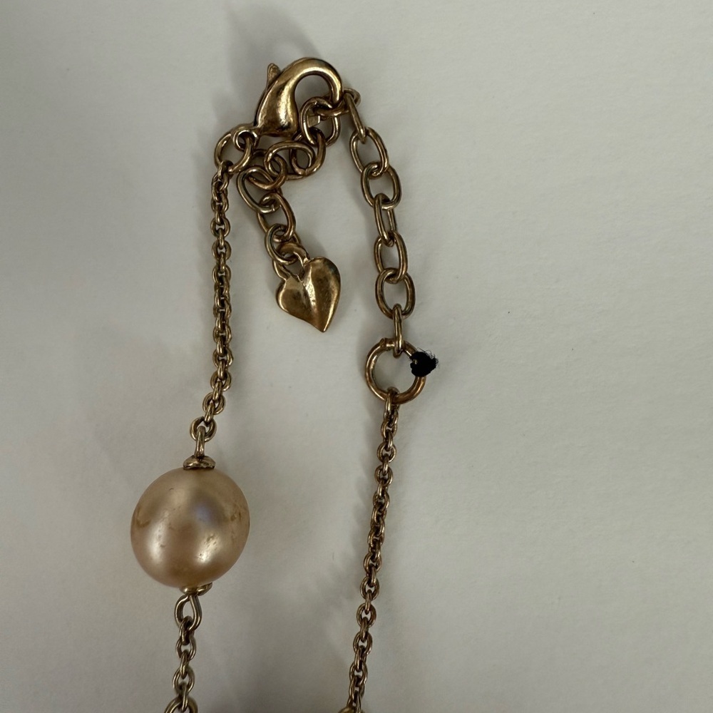 Y2K Carolee Gold-Tone Pearl & Crystal Bead Necklace - Picture 5 of 14